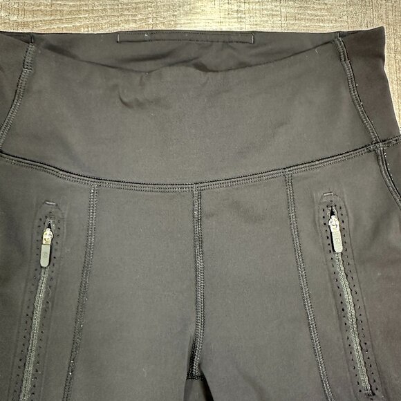 Lululemon Women’s Size 4 Black 25" Length Leggings With Zip Pockets And Mesh - Picture 6 of 11